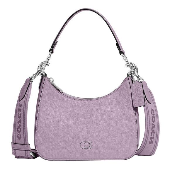 Coach Handbags - Coach Unisex Hobo Crossbody Bag Signature Canvas Soft Purple CJ842